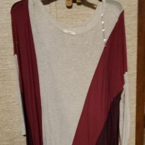 Burgandy and oatmeal tunic top
